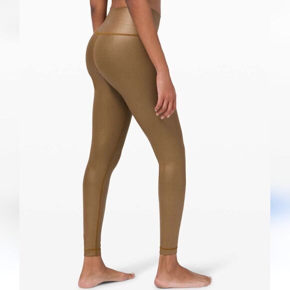Lululemon Wunder Under High Rise Tights In Foil Matte Copper 28" - Picture 1 of 12
